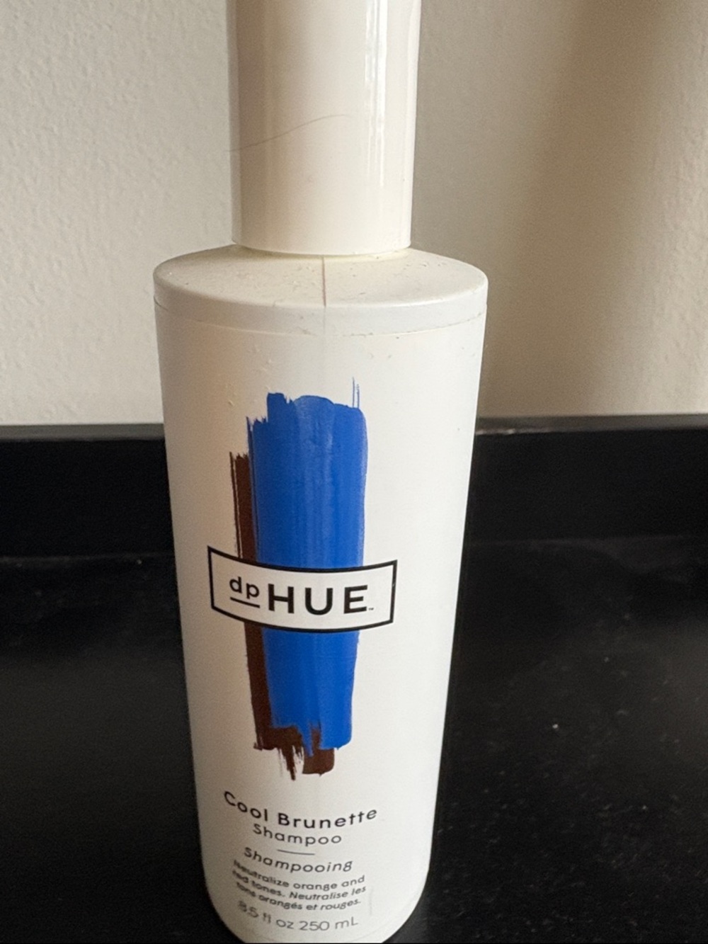HUE Cool Brunette Shampoo - White with Blue & Brown Accents